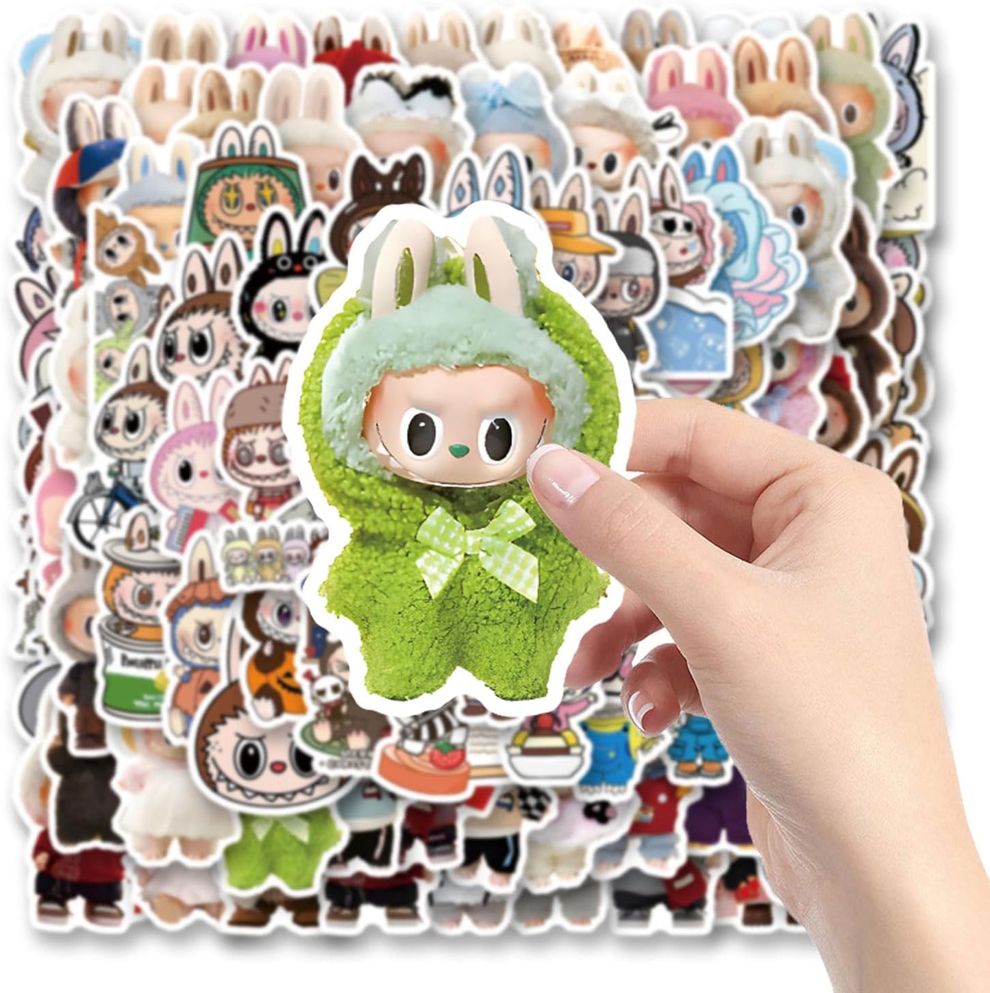 100pcs Labubu Cartoon Stickers GMVAESKY for Water Bottle Luggage, Motorcycle, Skateboard Helmet, Refrigerator, Bicycle Sticker