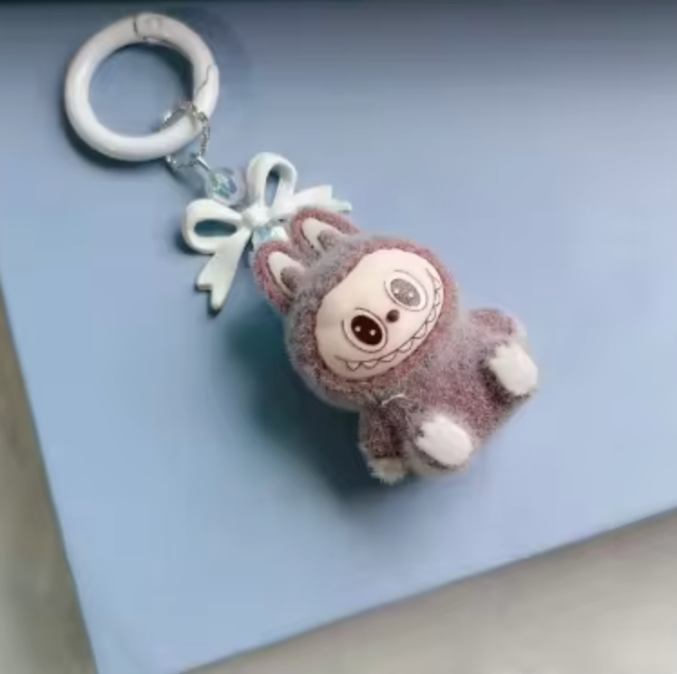 4Pcs or 1Pc Cute La bubu Keychains, Cool Pendant Keychains Accessories, Kawaii Key ring Purse Backpack, Key chain Car Charms For Women, Girls and Boys