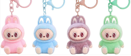 4Pcs or 1Pc Cute La bubu Keychains, Cool Pendant Keychains Accessories, Kawaii Key ring Purse Backpack, Key chain Car Charms For Women, Girls and Boys